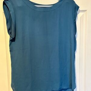 Ann Taylor Blue Blouse with Sleeveless Design